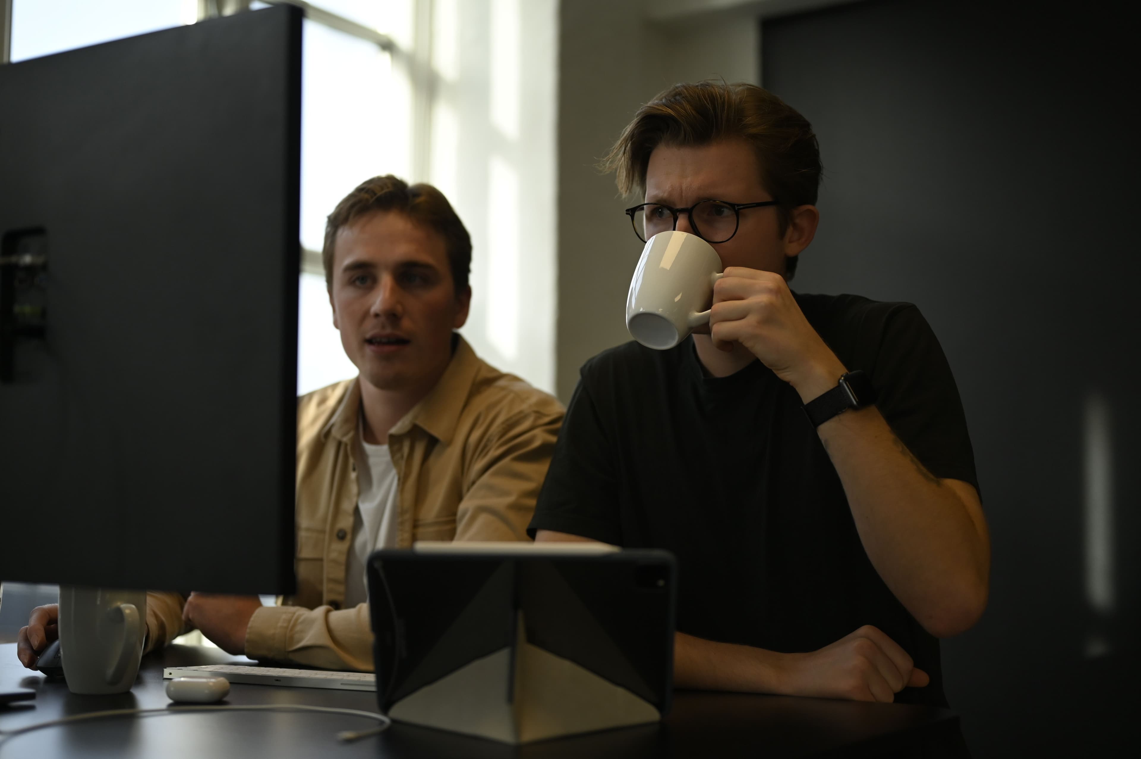 Software developers pair programming